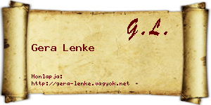 Gera Lenke névjegykártya